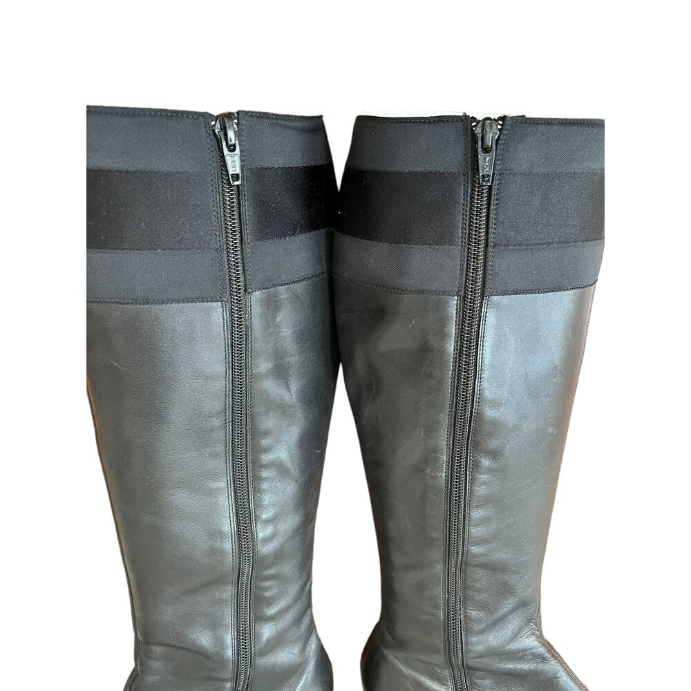 Gucci black leather square toe knee high boots 6.5 - Picture 7 of 15